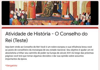 CONSTRUÇÃO DE JOGOS EDUCATIVOS EM HISTÓRIA PELO GOOGLE FORMS